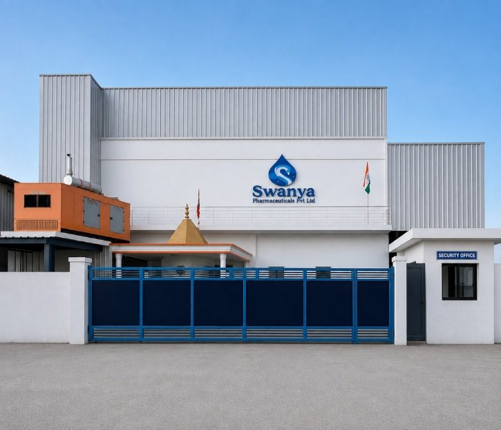 Swanya Pharmaceuticals manufacturing facility exterior in Baddi, Himachal Pradesh